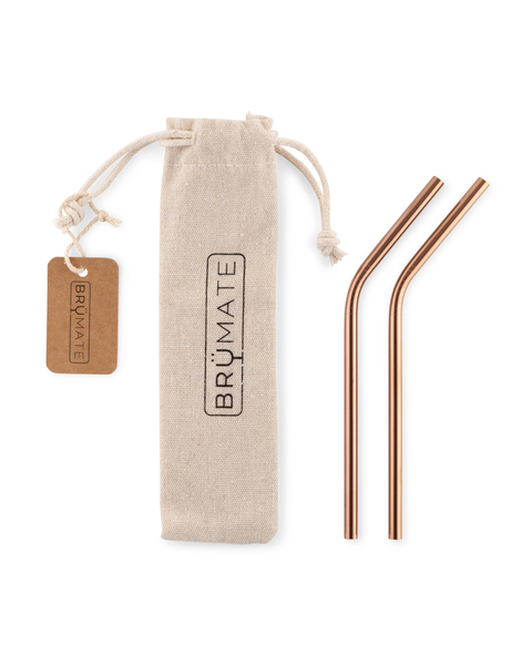 Stainless Steel Reusable Straws | Rose Gold | Small - Outdoor Chill