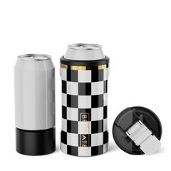 Hopsulator Trio V2 | Black & White Checker | 12/16oz Standard Cans - Care Essentials